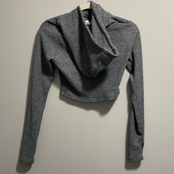 ECHT Gray Ribbed Hoodie - Picture 2 of 2